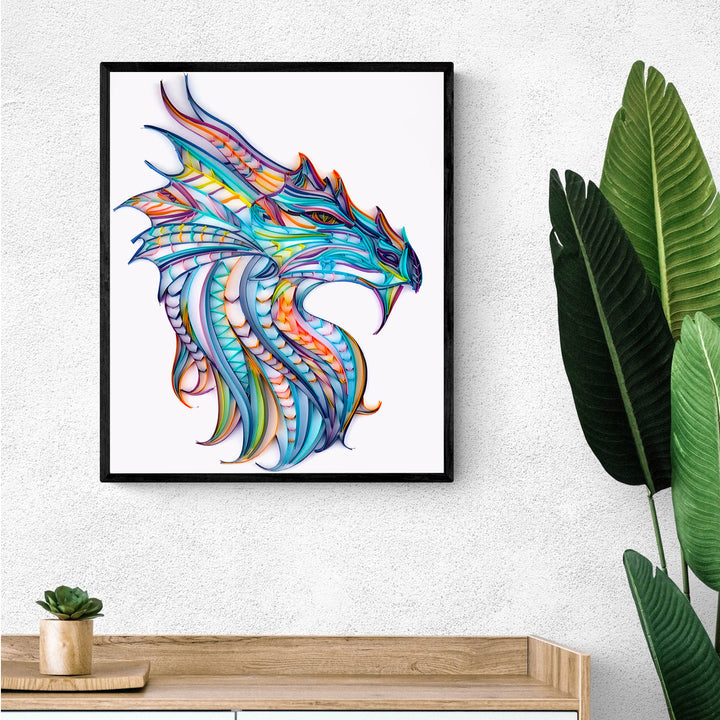 Blue Dragon - Paper Quilling & Filigree Painting Kit