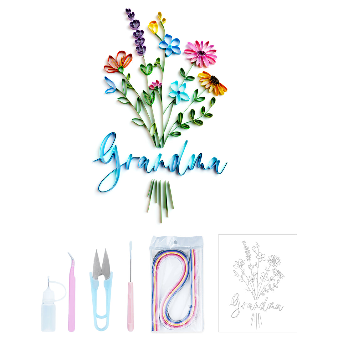 [Mother's Day Exclusive] Bouquet - Customized Name Paper Quilling & Filigree Painting Kits