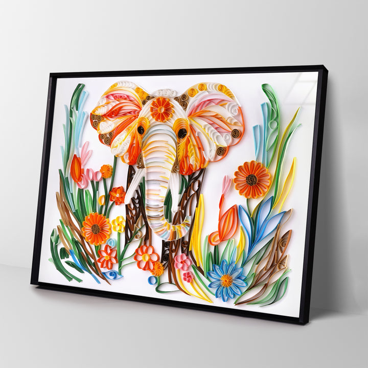Elephant with Flowers - Paper Quilling & Filigree Painting Kit