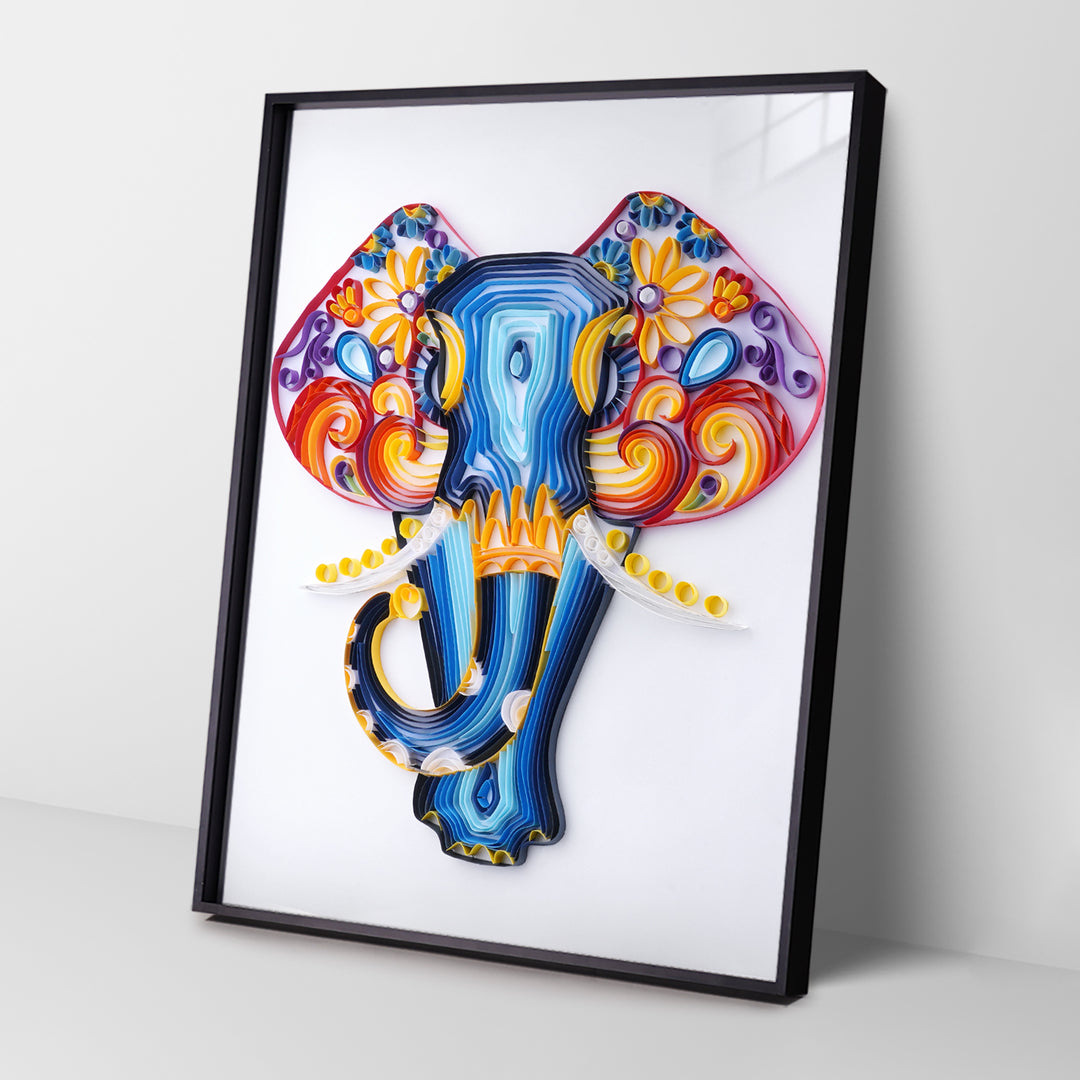 Sacred Elephant- Paper Filigree Painting Kit（Standard Size）