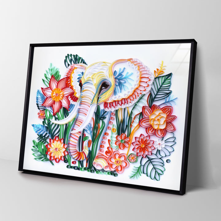 Rainforest Elephant - Paper Quilling & Filigree Painting Kits（Standard Size）