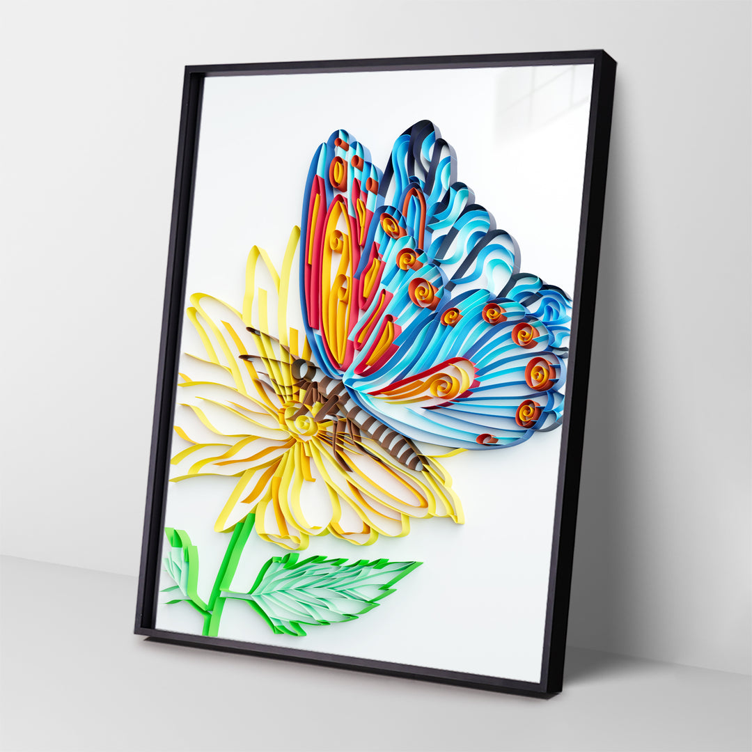 Butterfly with Flower - Paper Quilling & Filigree Painting Kit