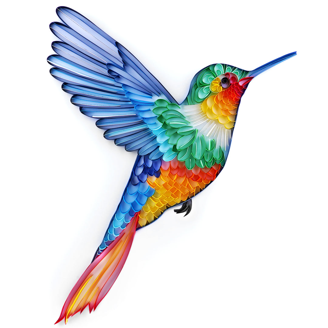 Colorful Hummingbird - Paper Filigree Painting Kit（Standard Size）