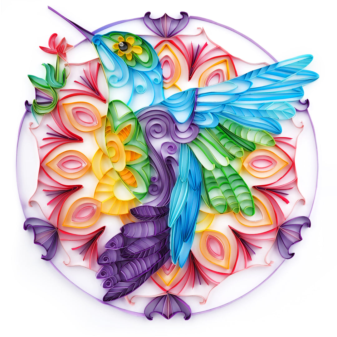 Mandala Hummingbird - Paper Quilling & Filigree Painting Kits（Standard Size）