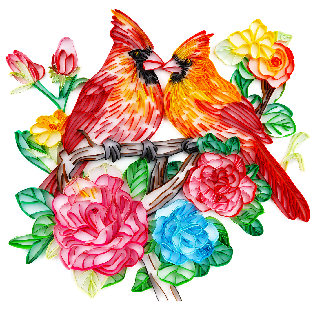 Intimate Cardinal - Paper Quilling & Filigree Painting Kits（Standard Size）