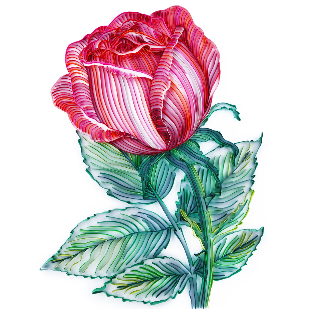 Blooming Rose - Paper Filigree Painting Kit（Standard Size）
