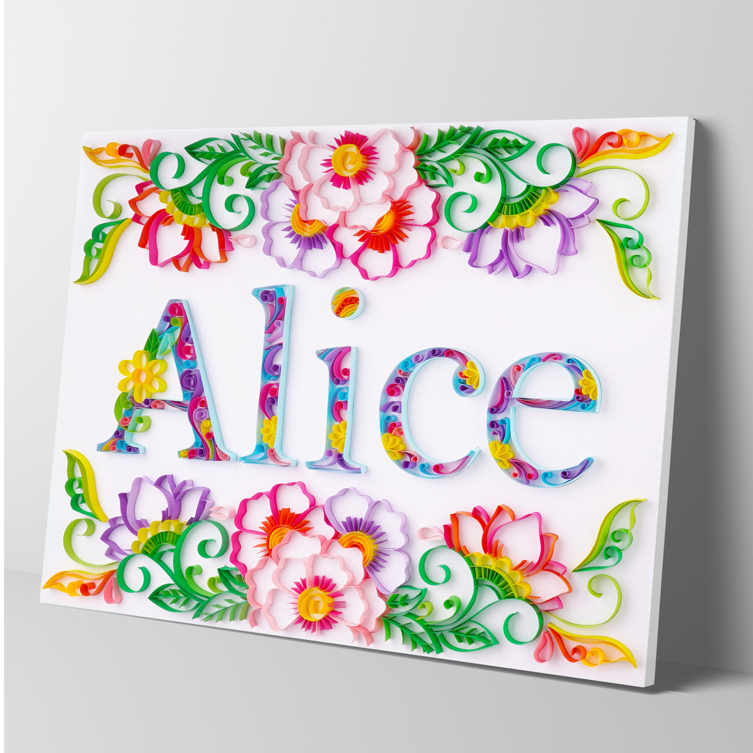 Customized Name With Flowers - Paper Quilling & Filigree Painting Kits