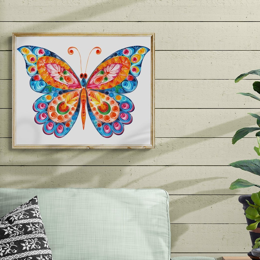Lovely Butterfly - Paper Quilling & Filigree Painting Kits（Standard Size）
