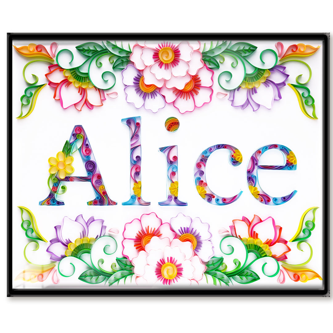 Customized Name With Flowers - Paper Quilling & Filigree Painting Kits