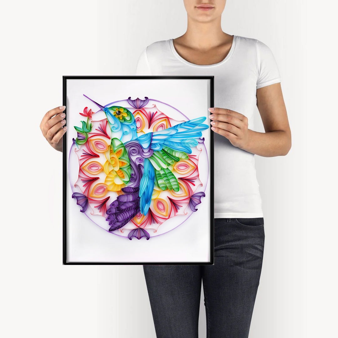 Mandala Hummingbird - Paper Quilling & Filigree Painting Kit