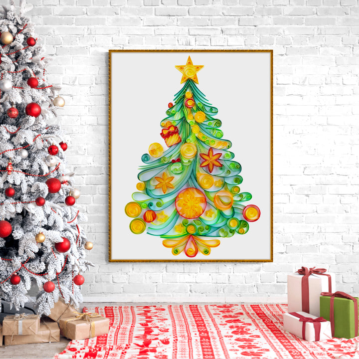 Shining Christmas Tree - Paper Quilling & Filigree Painting Kits（Standard Size）