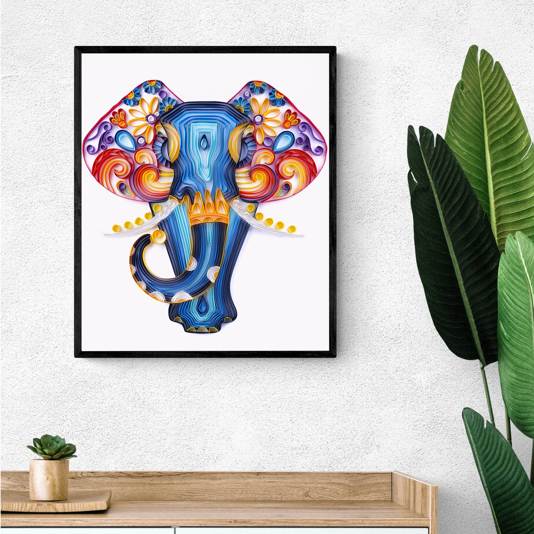 Sacred Elephant- Paper Quilling & Filigree Painting Kits（Standard Size）