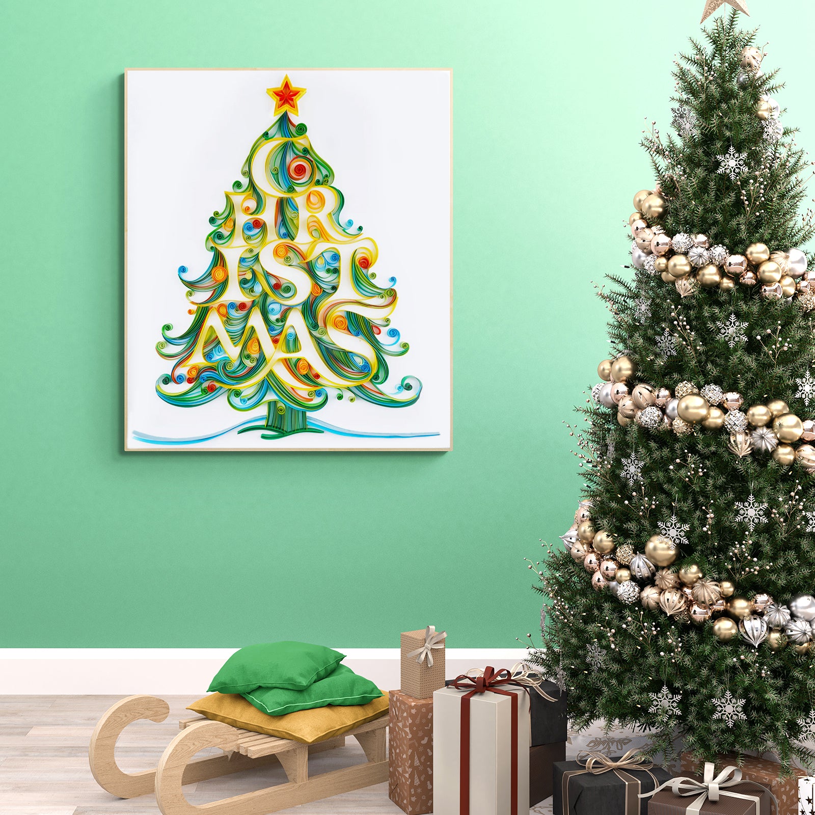 Christmas Tree Paper Quilling - Quilling Patterns | Paper quilling kit ...
