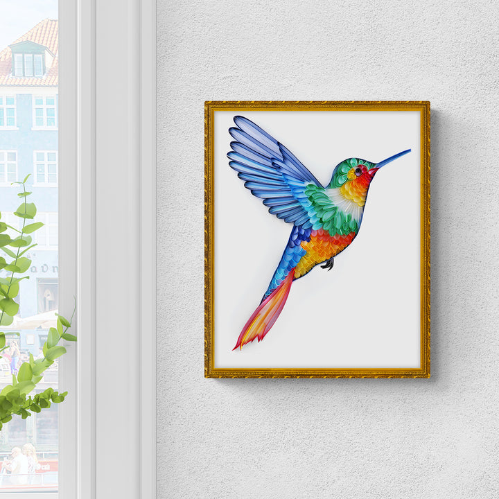 Colorful Hummingbird - Paper Filigree Painting Kit