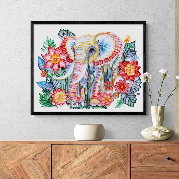 Rainforest Elephant - Paper Quilling & Filigree Painting Kit