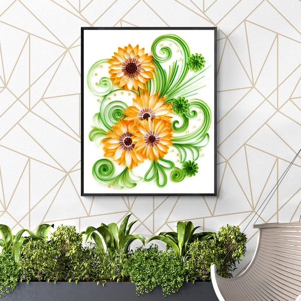 Blooming Sunflower - Paper Quilling & Filigree Painting Kit
