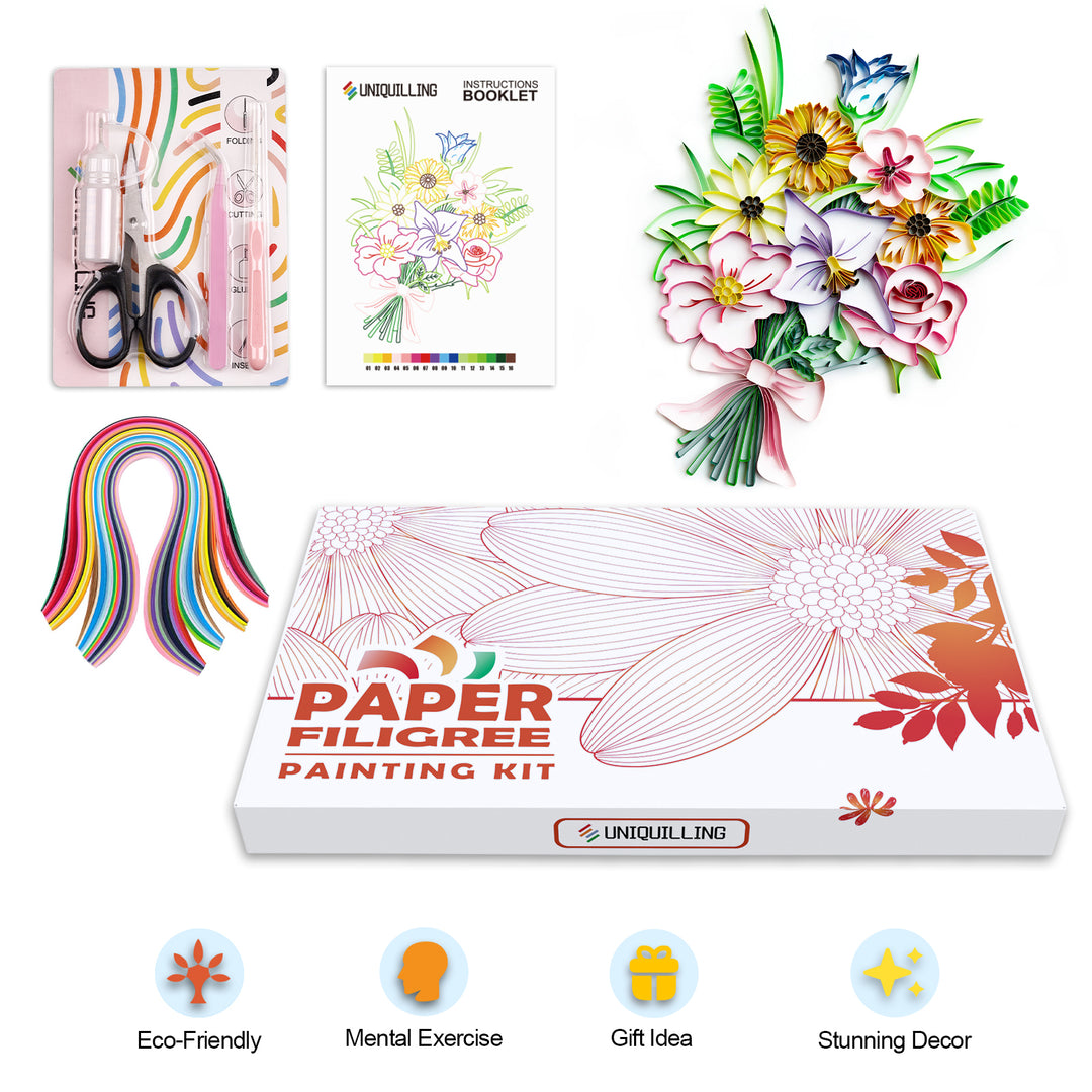 Bouquet II - Paper Quilling & Filigree Painting Kit