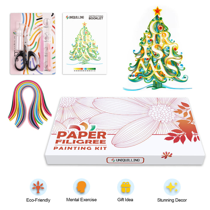Christmas Tree - Paper Quilling & Filigree Painting Kit