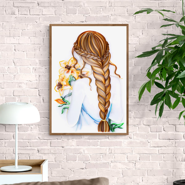 Girl with Bouquet - Paper Quilling & Filigree Painting Kit