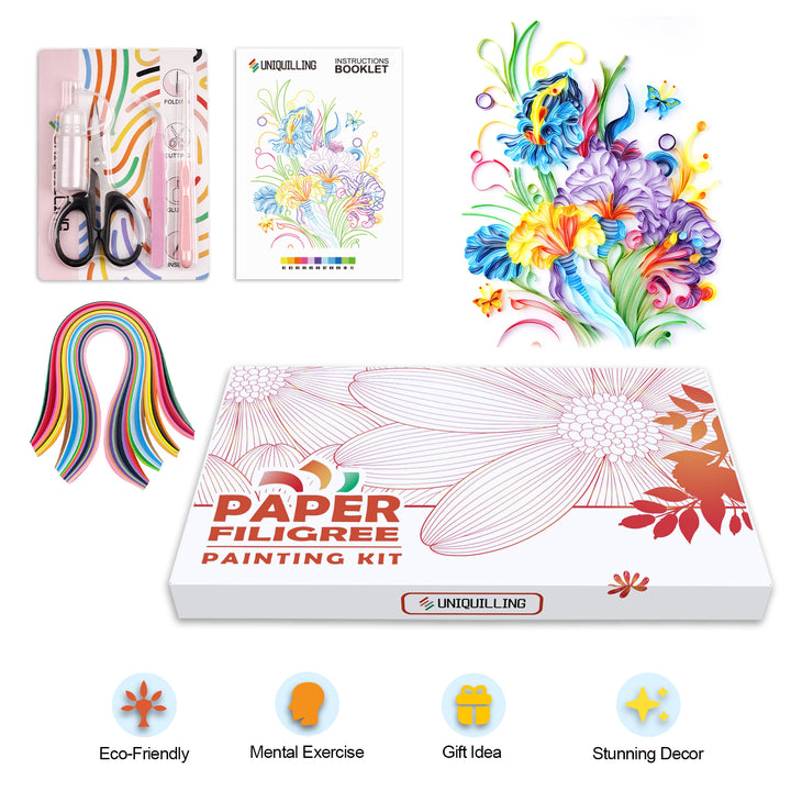 Iris - Paper Quilling & Filigree Painting Kit