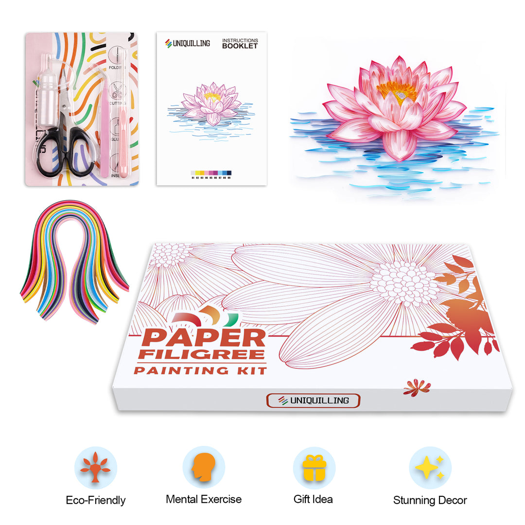 Quiet Water Lily - Paper Quilling & Filigree Painting Kit