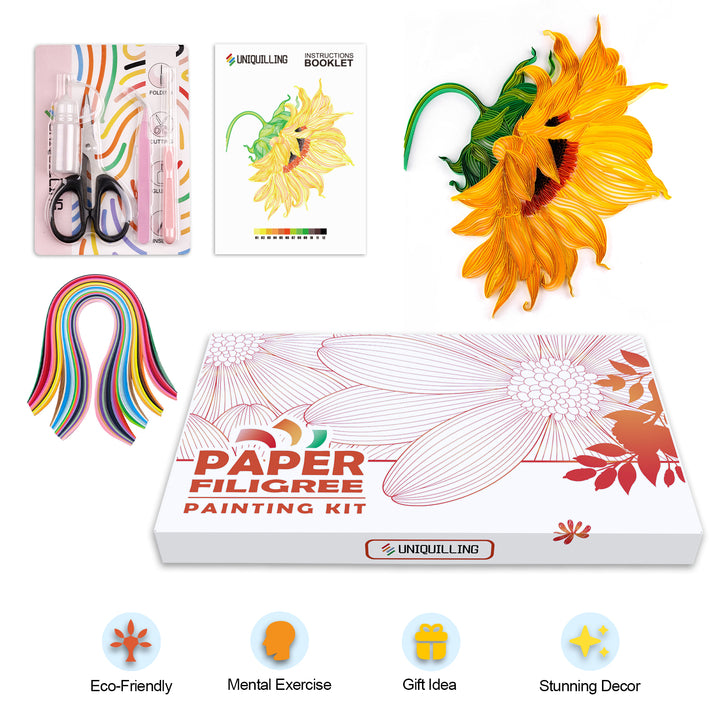 Flash Sale - Sunflower - Paper Quilling & Filigree Painting Kit
