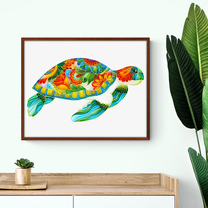 Swimming Turtle - Paper Quilling & Filigree Painting Kit