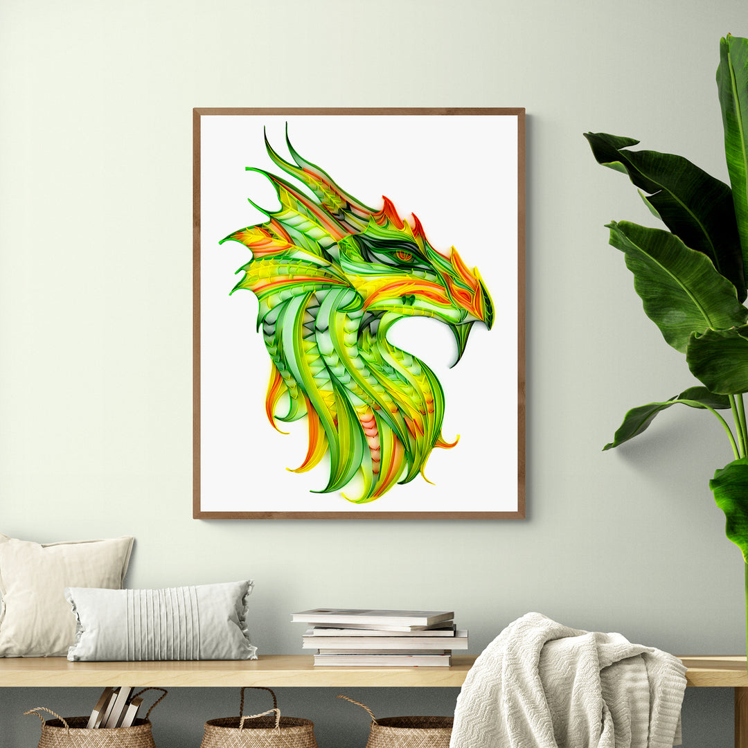 Warrior Dragon - Paper Quilling & Filigree Painting Kits（Standard Size）