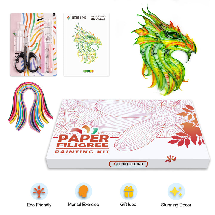 Warrior Dragon - Paper Quilling & Filigree Painting Kit
