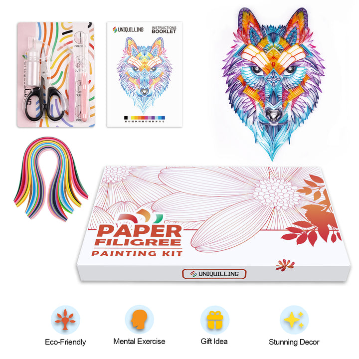 Wolf - Paper Quilling & Filigree Painting Kit