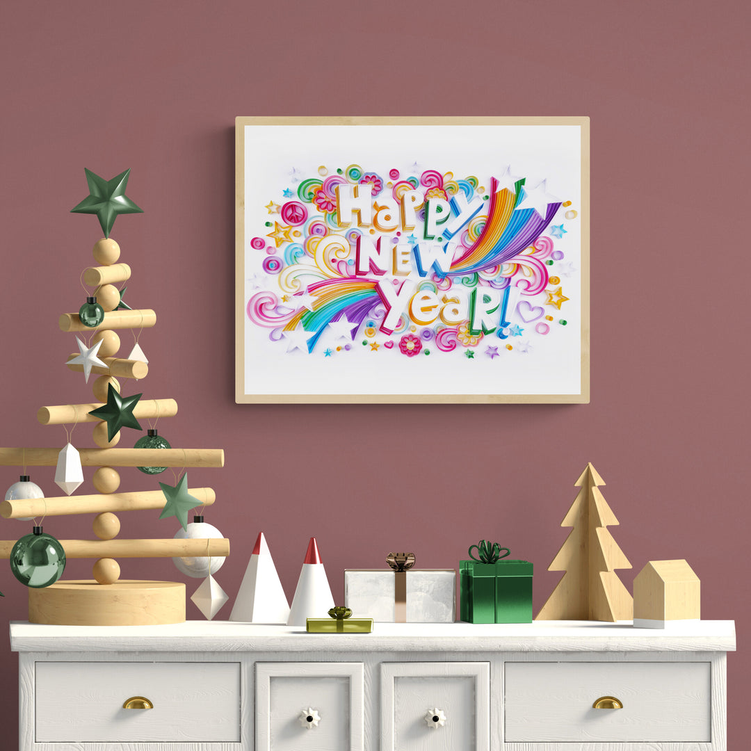 Happy New Year - Paper Filigree Painting Kit（Standard Size）