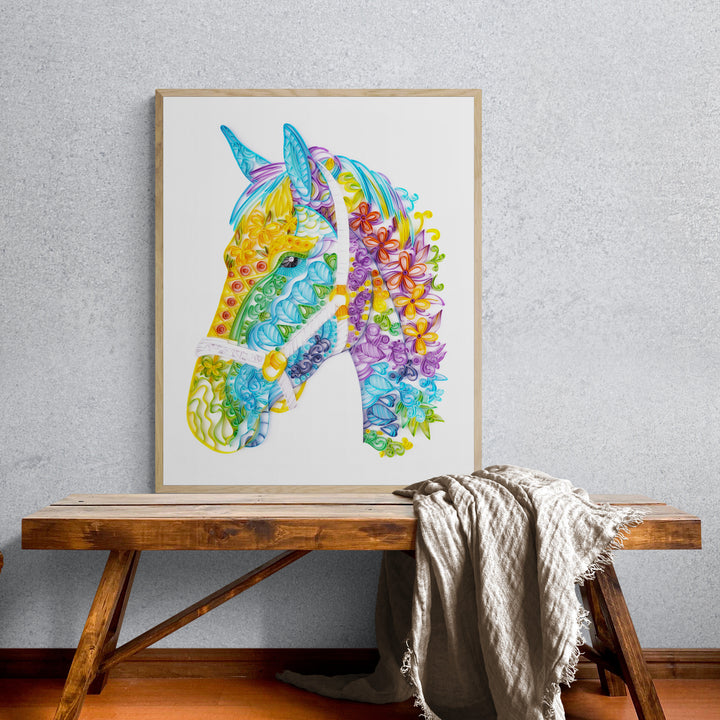 Noble Horse - Paper Filigree Painting Kit（Standard Size）