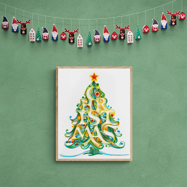 Christmas Tree - Paper Filigree Painting Kit（Standard Size）