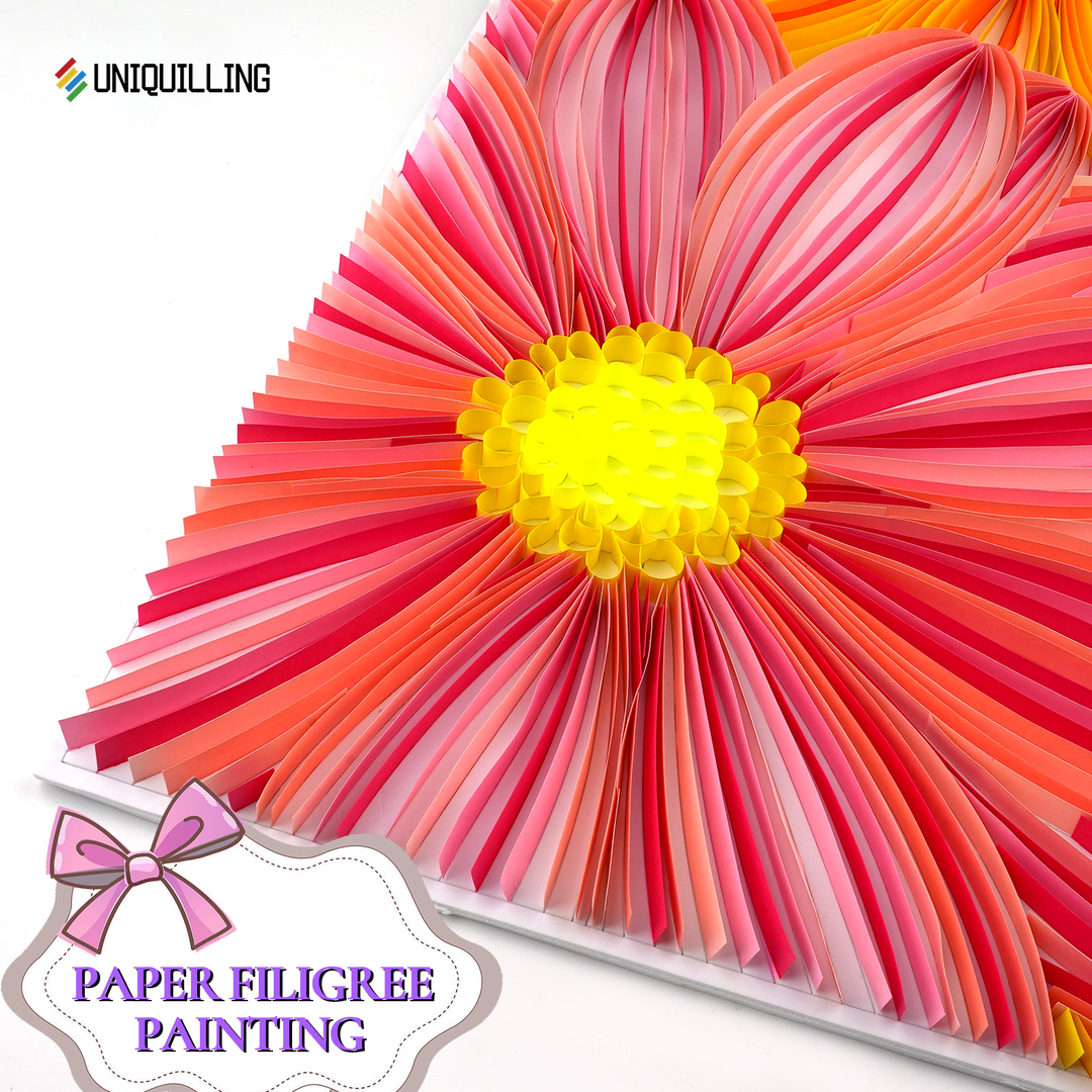 Blooming Flowers - Paper Filigree Painting Kit（Standard Size）