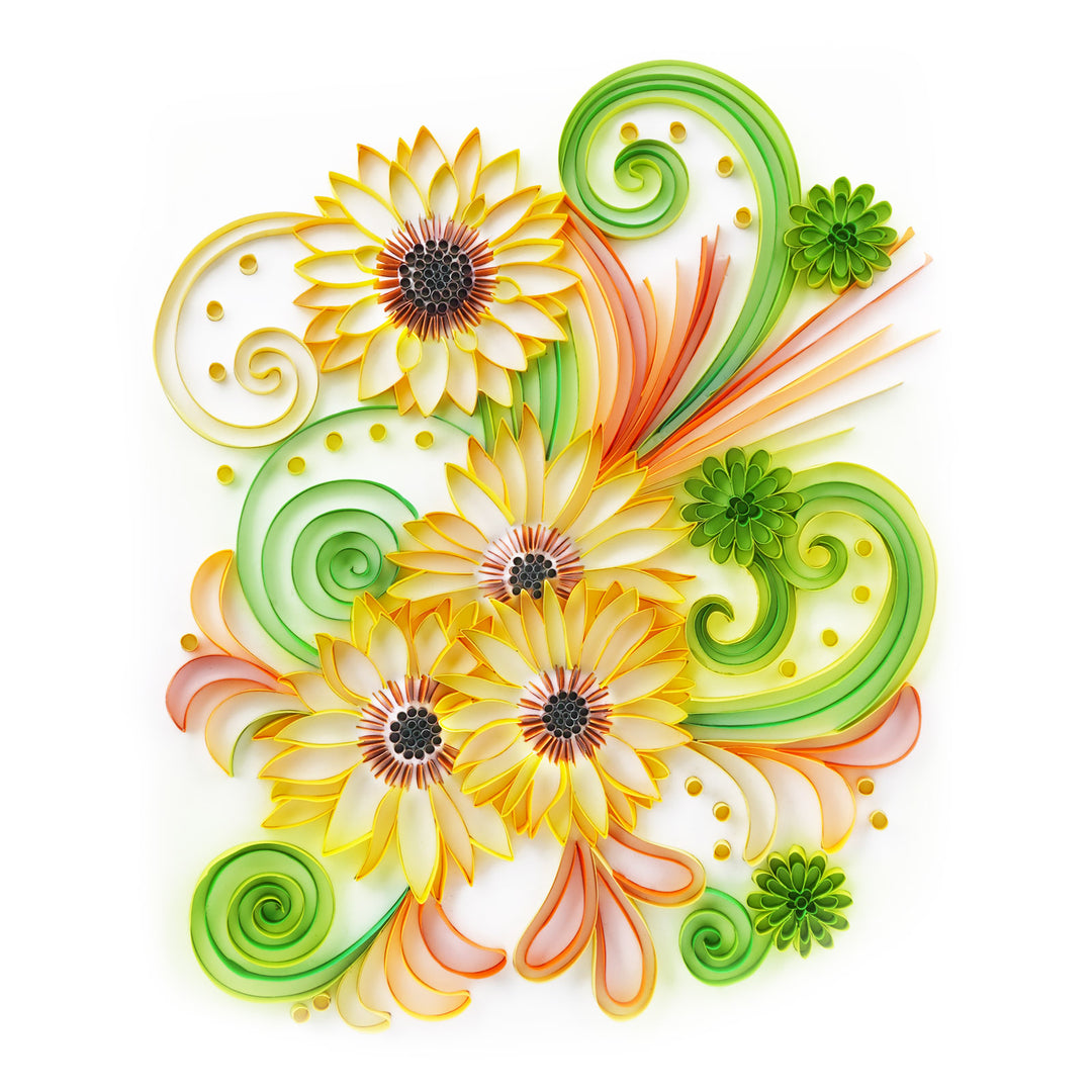 Blooming Sunflower Ⅱ - Paper Filigree Painting Kit（Standard Size）