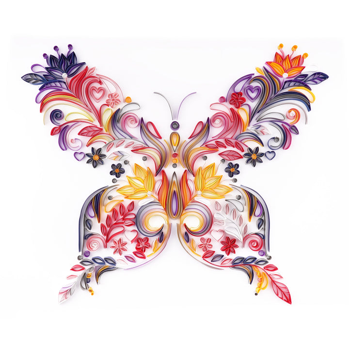Flower Butterfly - Paper Filigree Painting Kit（Standard Size）