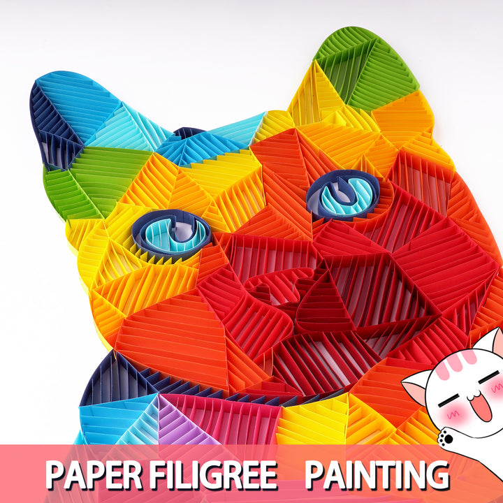 Cute Cat - Paper Filigree Painting Kit（Standard Size）