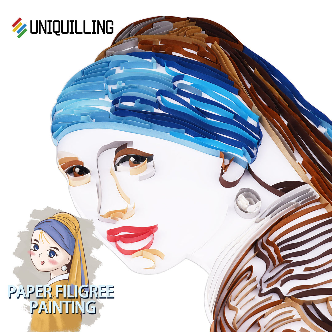 Girl with a Pearl Earring - Paper Filigree Painting Kit（Standard Size）