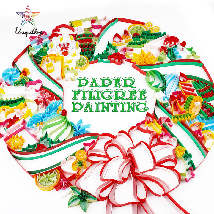 Christmas Wreath - Paper Filigree Painting Kit