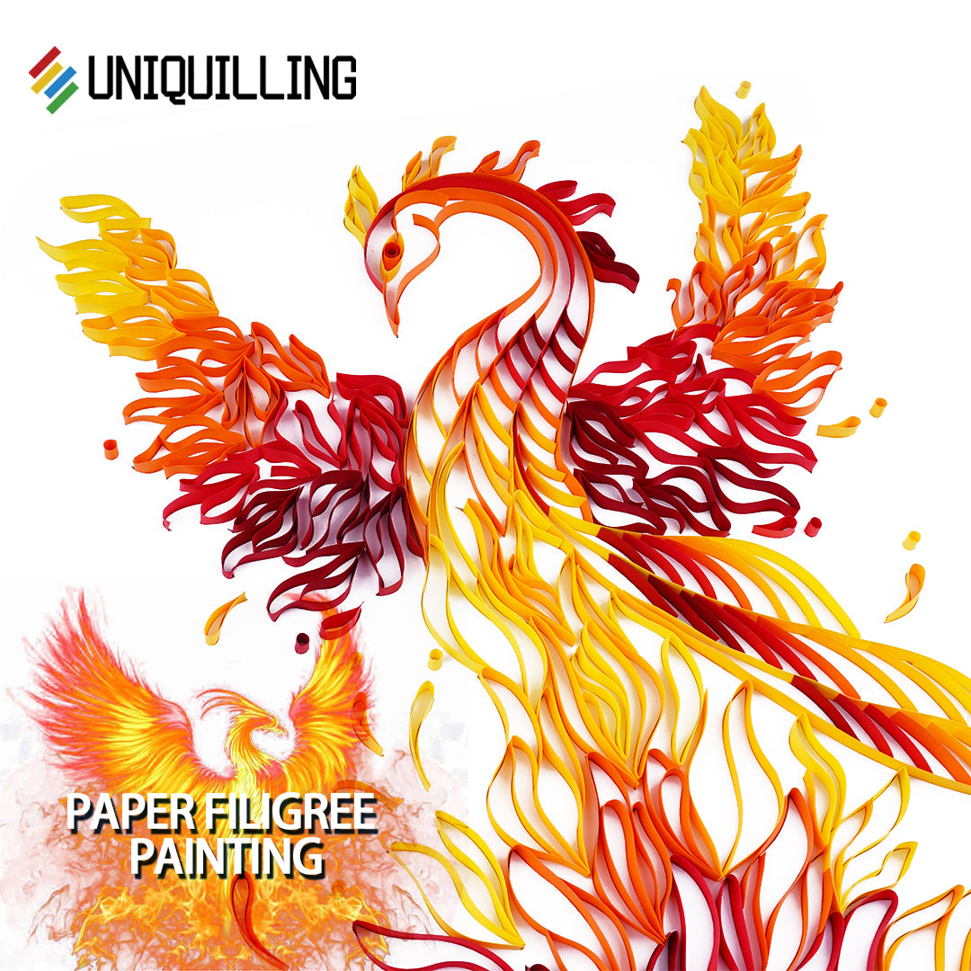 Phoenix on Fire - Paper Quilling & Filigree Painting Kits（Standard Size）