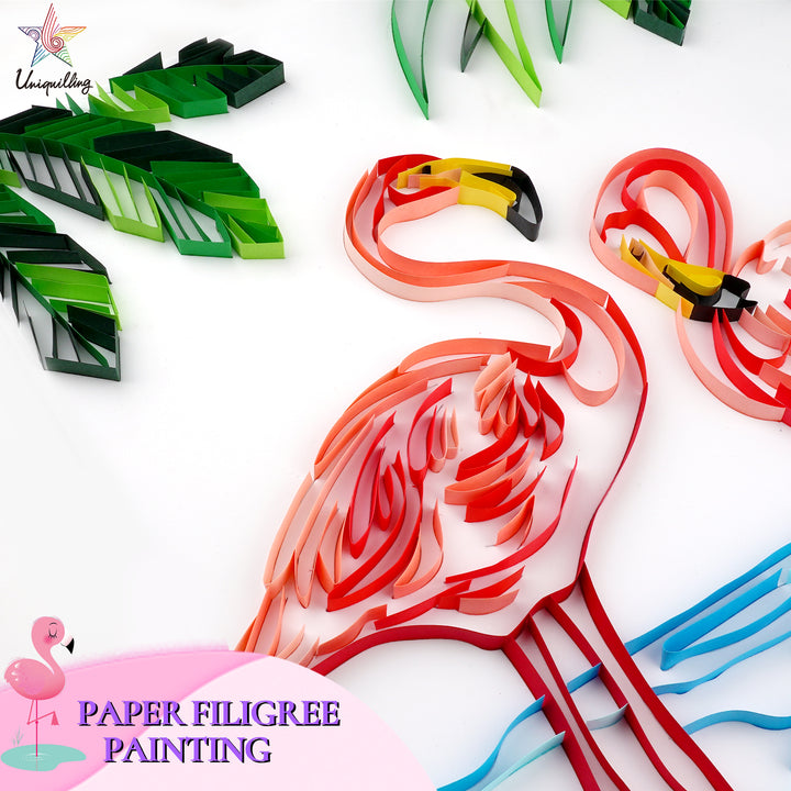 The Flamingos - Paper Quilling & Filigree Painting Kits（Standard Size）