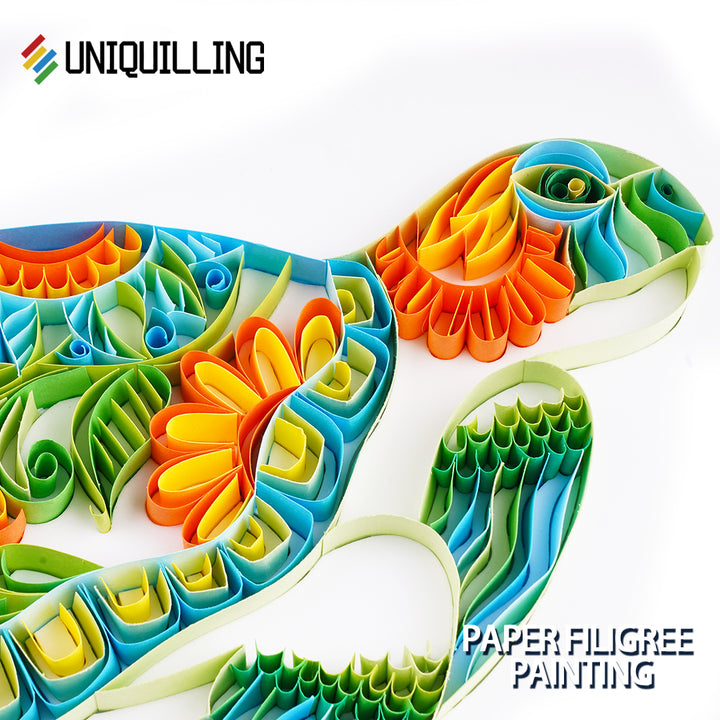 Swimming Turtle - Paper Quilling & Filigree Painting Kits（Standard Size）