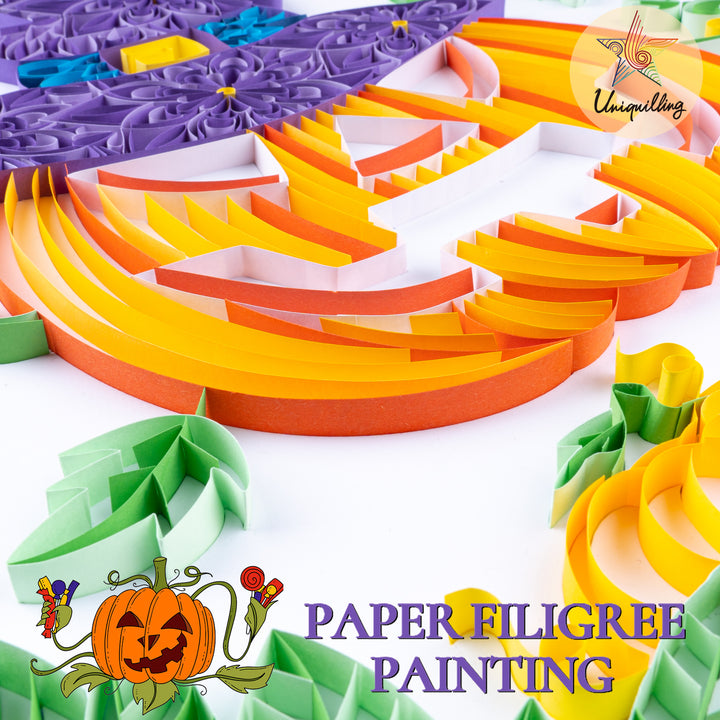 Halloween Pumpkin - Paper Filigree Painting Kit（Standard Size）