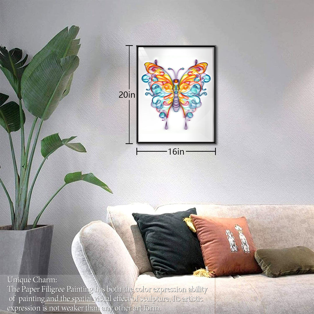 Beautiful Butterfly - Paper Filigree Painting Kit（Standard Size）