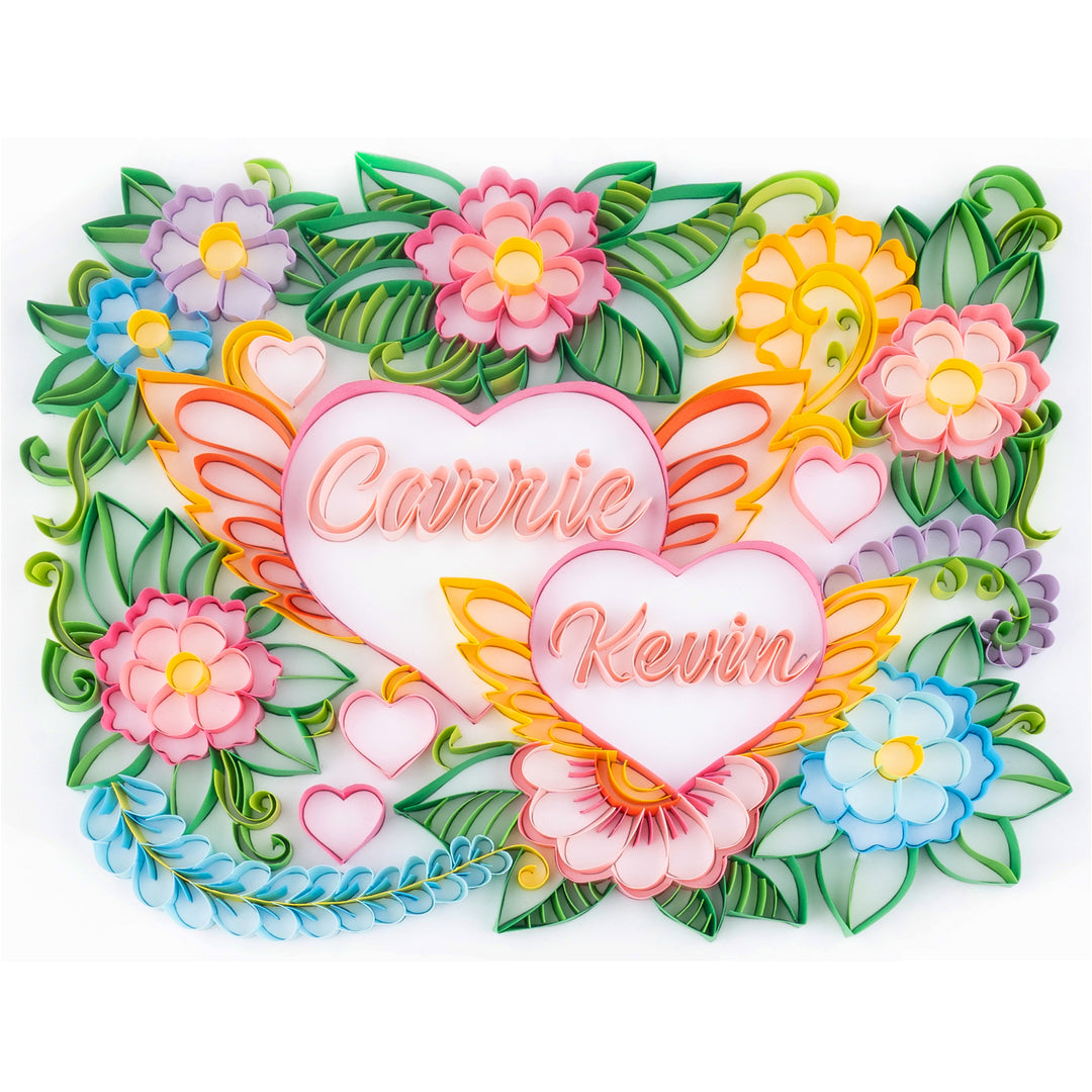 Customized Name in Heart - Paper Quilling & Filigree Painting Kits