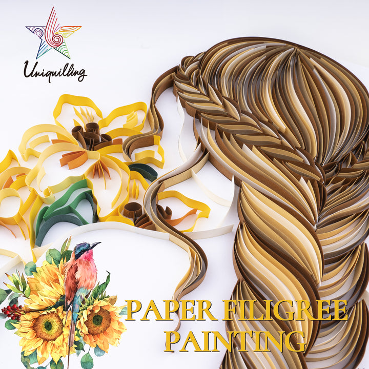 Girl with Bouquet - Paper Quilling & Filigree Painting Kit
