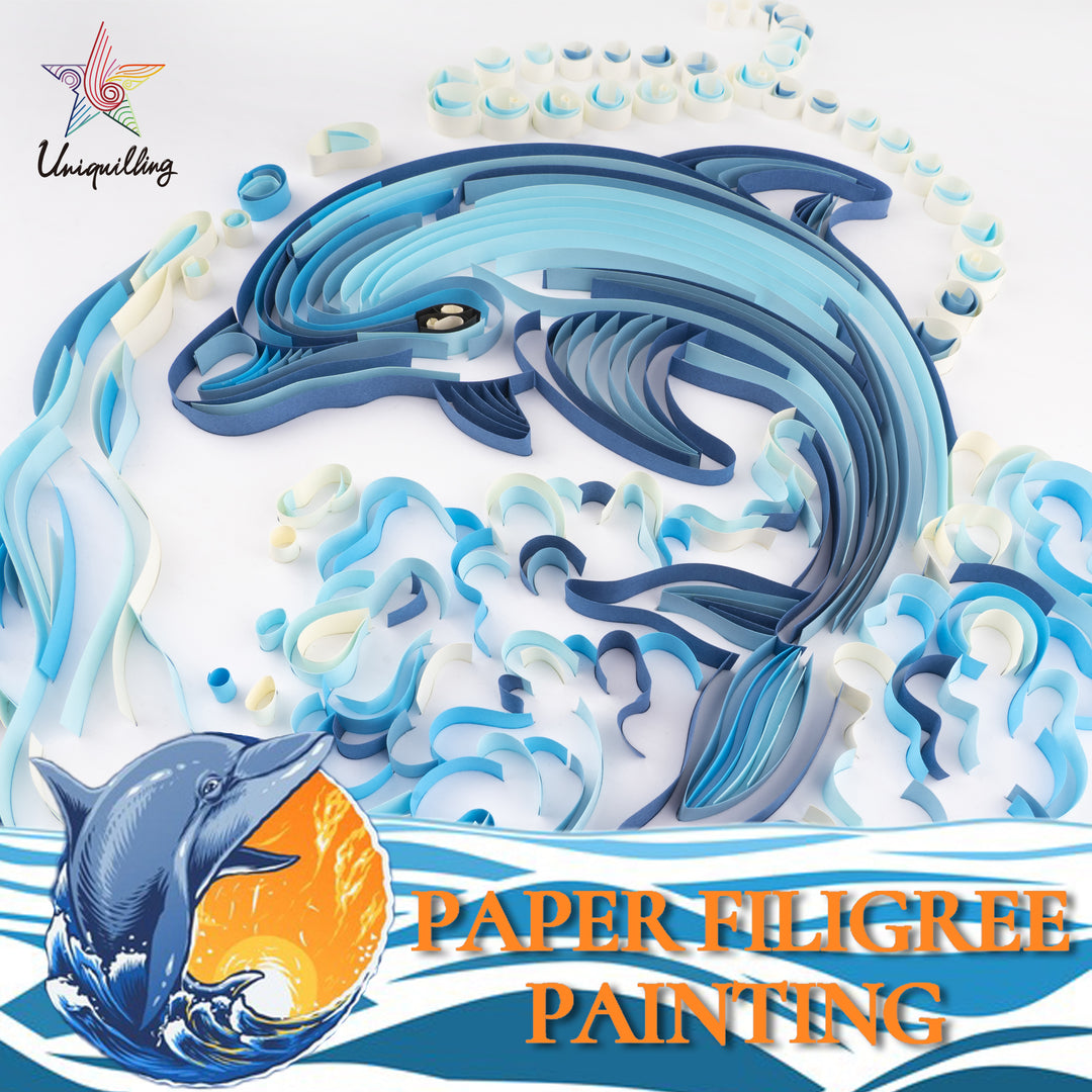 Dolphin - Paper Filigree Painting Kit（Standard Size）