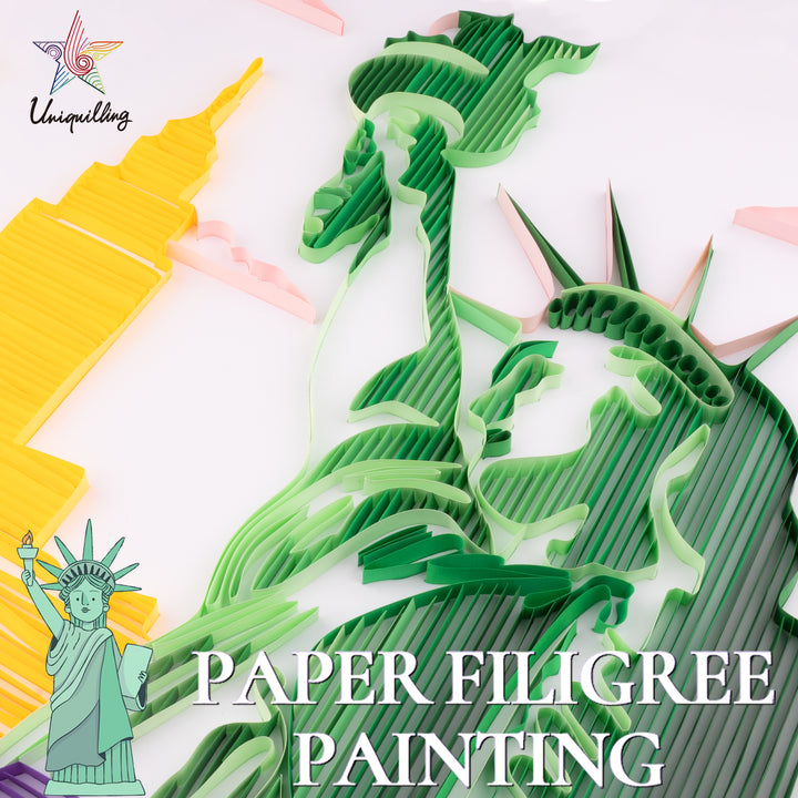 Statue of Liberty - Paper Filigree Painting Kit（Standard Size）