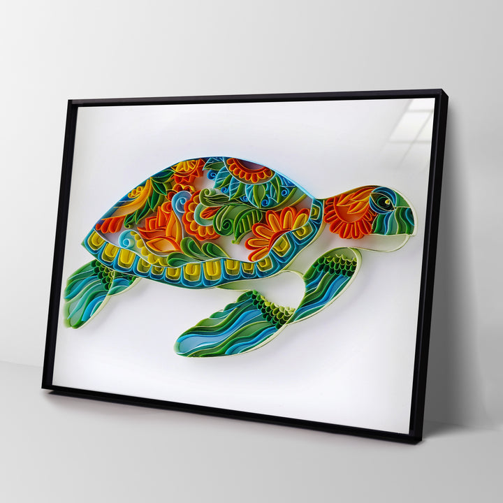 Swimming Turtle - Paper Filigree Painting Kit（Standard Size）