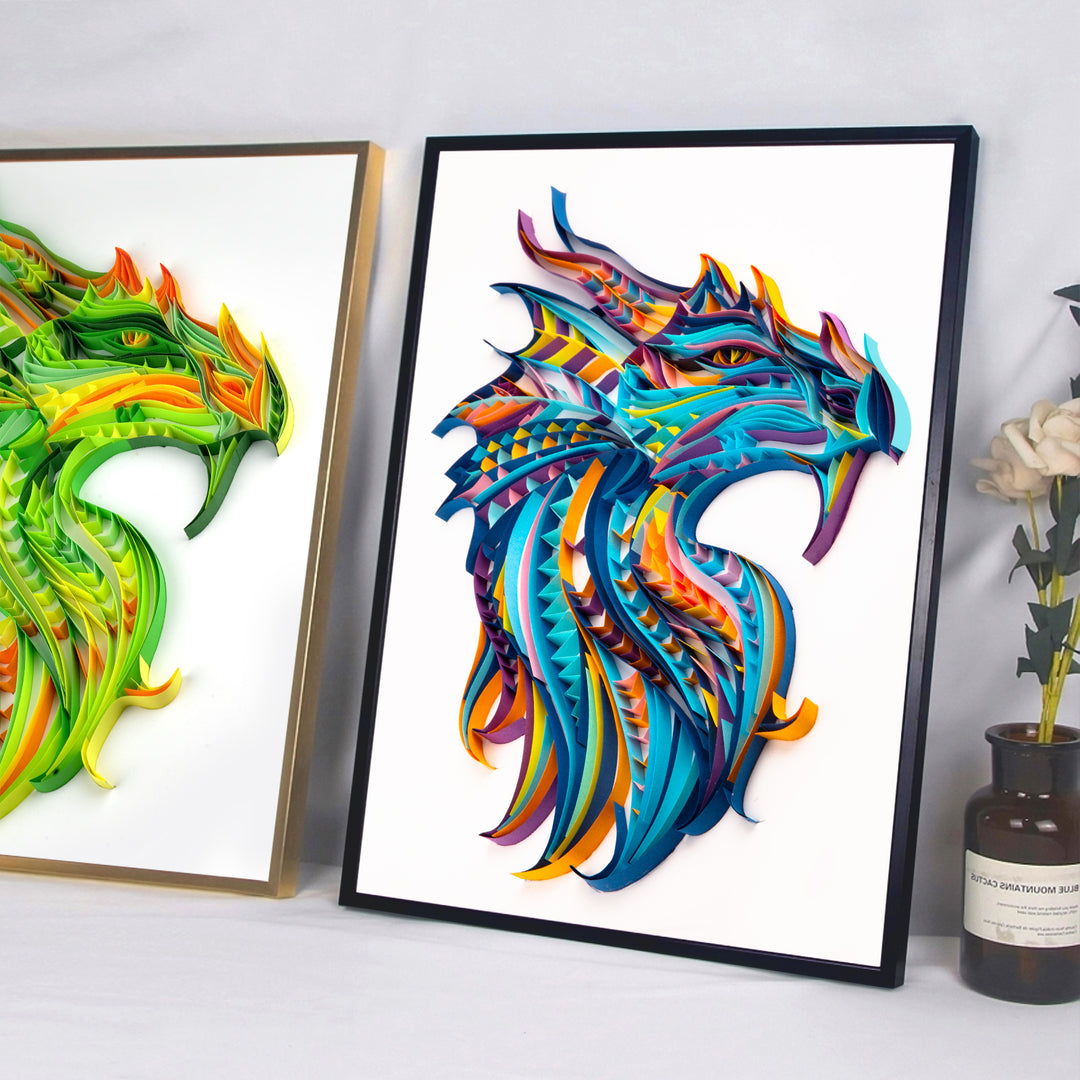 Blue Dragon - Paper Quilling & Filigree Painting Kits（Standard Size）